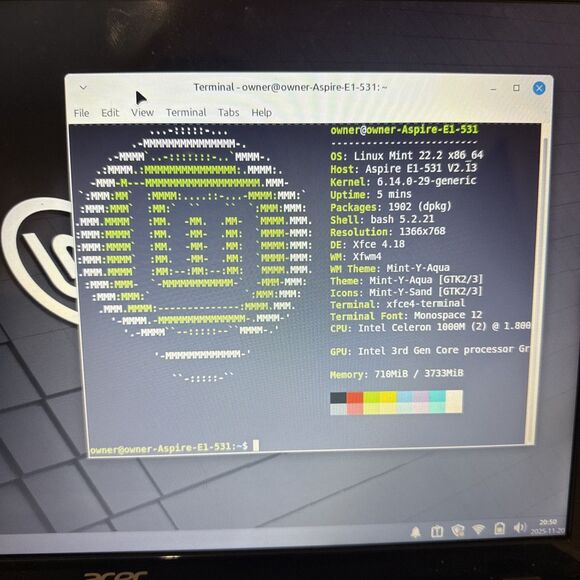 Acer Aspire E1-531 Intel 1000M 4GB 120GB SSD Linux Mint XFCE – Good Battery - Picture 5 of 15
